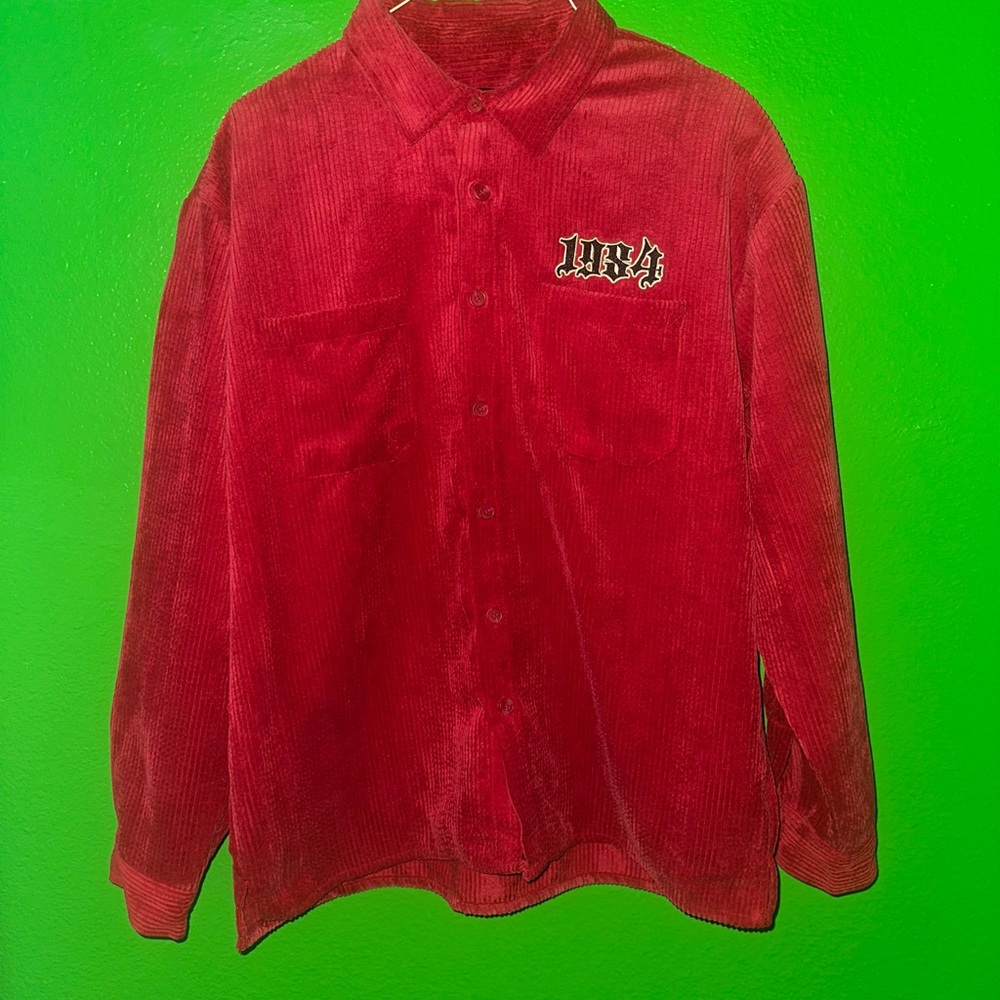 Vintage suade long sleeve button up